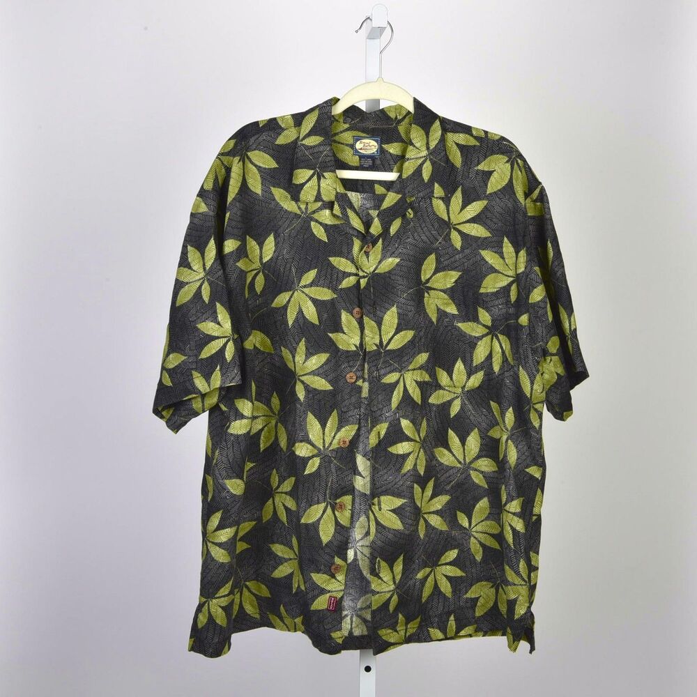 Tommy Bahama Tropical Hawaiian Button Down 100% Linen Camp Shirt Size L